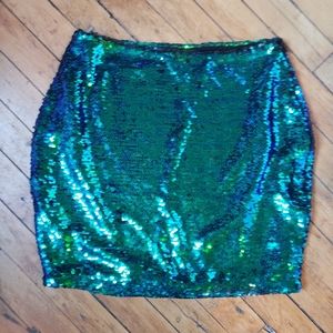 Sequin mermaid teal skirt